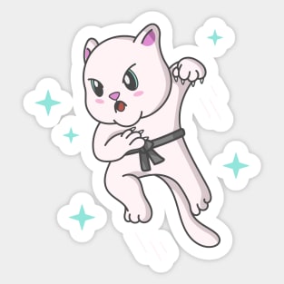 Kawaii Cat Ninja Kitten Fighter Karate Sticker